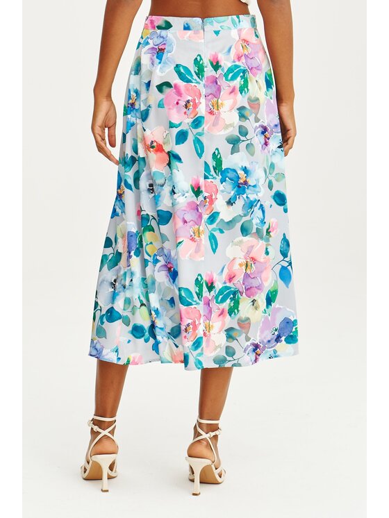 NAOKO NAOKO Midi sukně Flowers Avenue Modrá Regular Fit