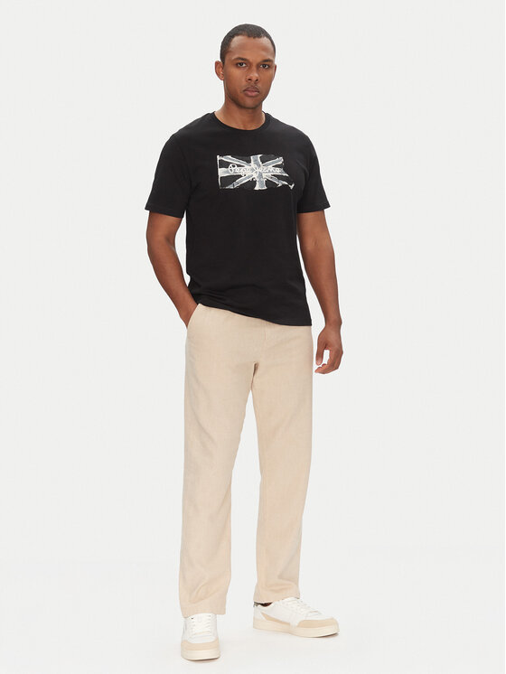 Pepe Jeans Pepe Jeans T-Shirt Flag PM509720 Černá Regular Fit