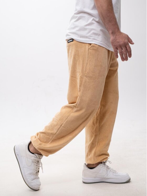Jigga Wear Jigga Wear Spodnie materiałowe Spodnie Sztruksowe Męskie Brązowe Jigga Wear Cord copy M Brązowy Loose Fit
