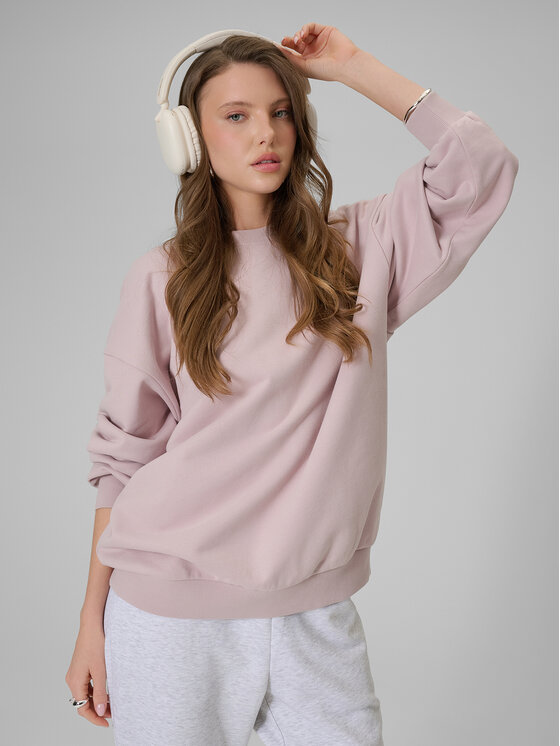 4F 4F Bluza BASIC+ Różowy jasny Loose Fit