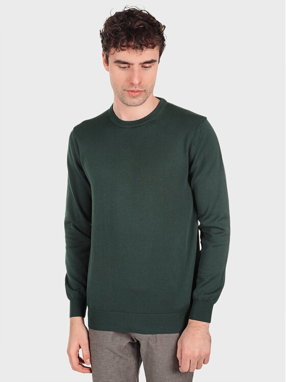 Evenemen Evenemen Sweter Round Neck Green Zielony Slim Fit