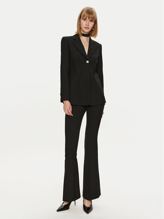 Simona Corsellini Simona Corsellini Штани з тканини A24CPPA011 Чорний Regular Fit