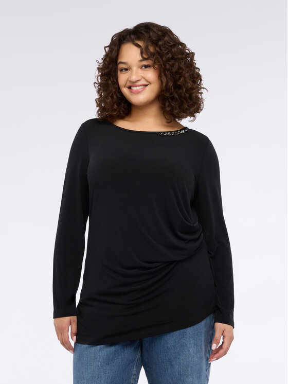 Fiorella Rubino Fiorella Rubino T-shirt G09KL009119N033 Nero Regular Fit