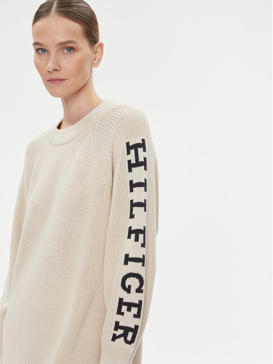 Tommy Hilfiger Tommy Hilfiger Трикотажна сукня WW0WW39375 Бежевий Relaxed Fit