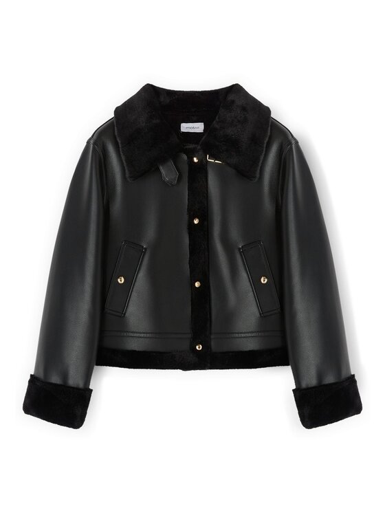 Motivi Motivi Pelliccia 8631Q000230N033 Nero Regular Fit