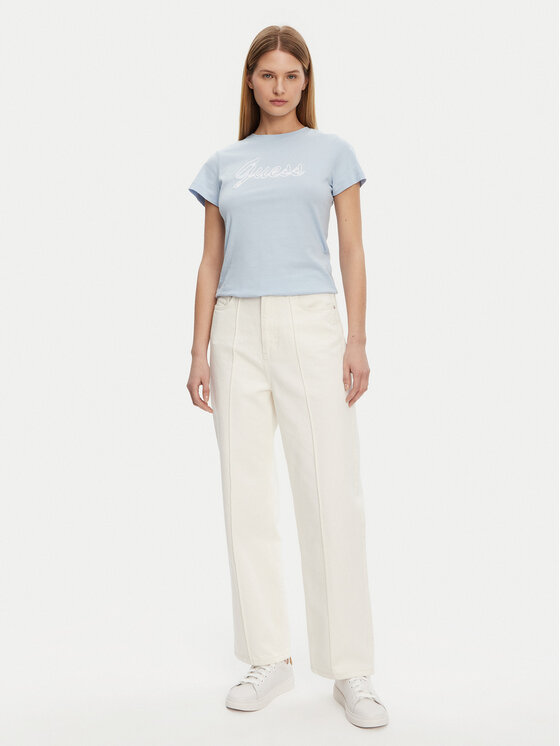 Guess Guess Tričko V5GI02 K9RM1 Modrá Slim Fit