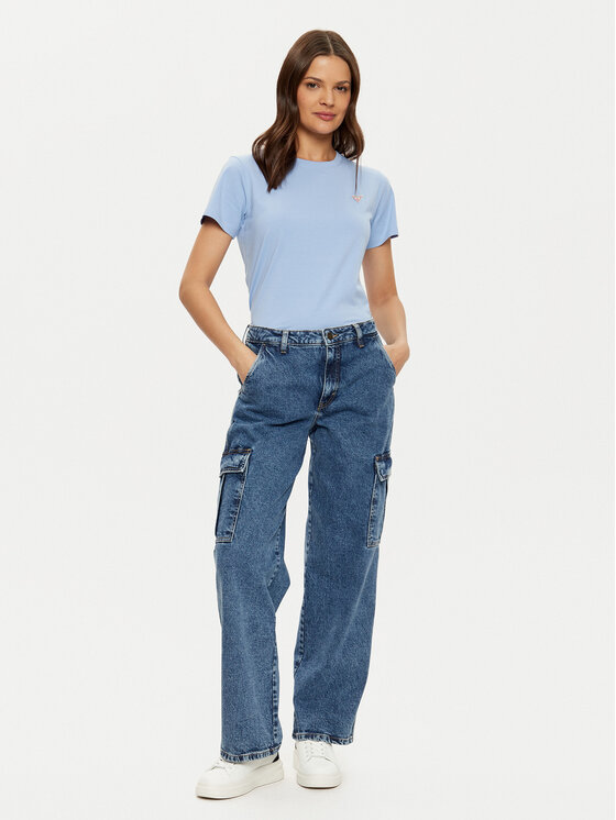 Guess Jeans Guess Jeans Tričko W4YI10 J1314 Modrá Regular Fit