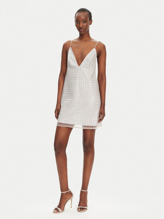 ROTATE ROTATE Kokteilinė suknelė 113710800 Smėlio Slim Fit