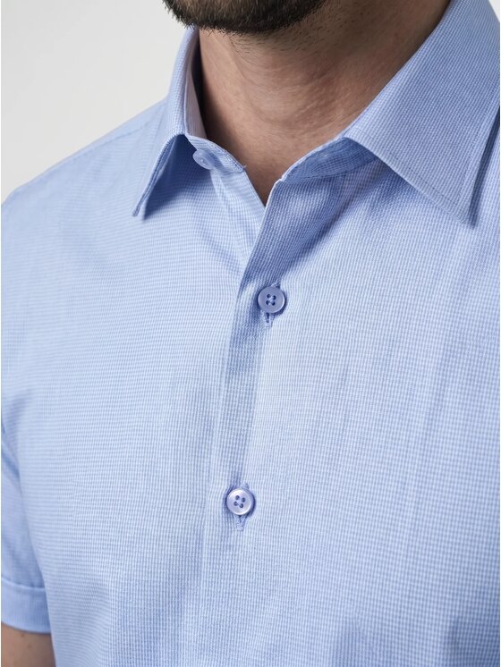 Willsoor Willsoor Koszula 20988sl Niebieski Slim Fit