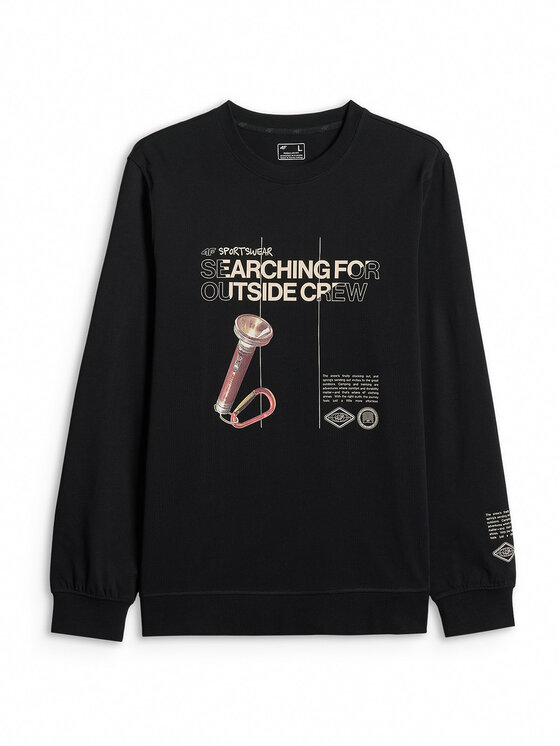 4F 4F Longsleeve NATURE’S TRAIL Czarny Regular Fit