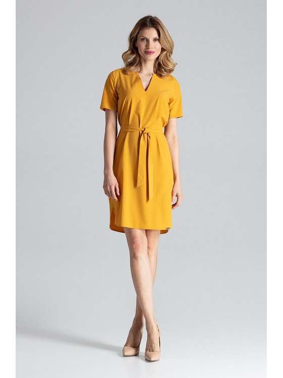 FIGL FIGL Sukienka M669 Żółty Regular Fit