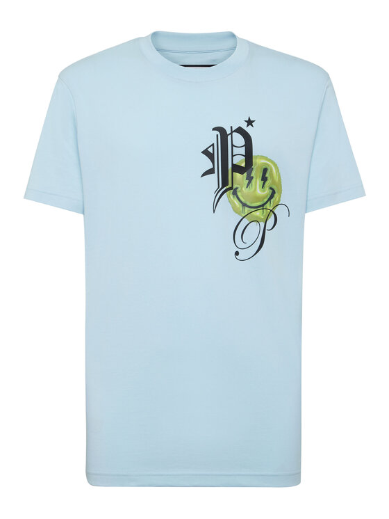 PHILIPP PLEIN PHILIPP PLEIN T-Shirt 701 Niebieski jasny Regular Fit