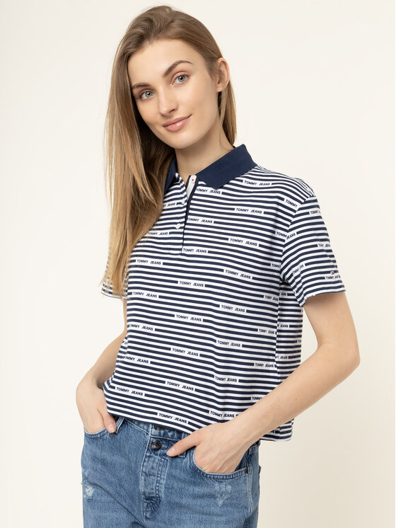 Tommy Jeans Tommy Jeans Polohemd Stripe DW0DW07643 Dunkelblau Oversize