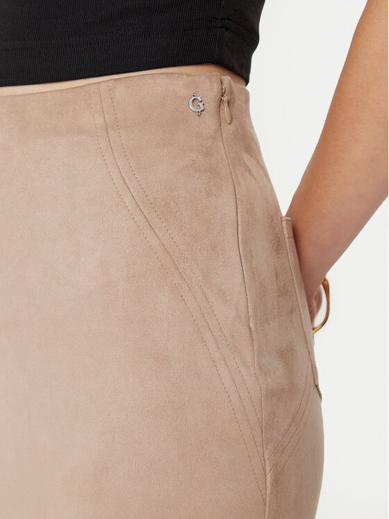 Guess Guess Maxi sukně W5RD51 WE0L0 Béžová Regular Fit