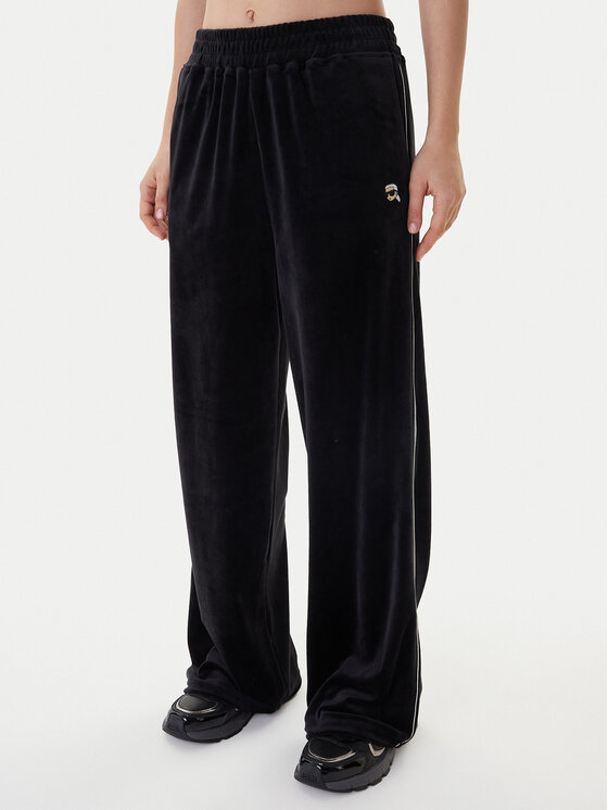 KARL LAGERFELD KARL LAGERFELD Teplákové nohavice B1W10022 Čierna Regular Fit