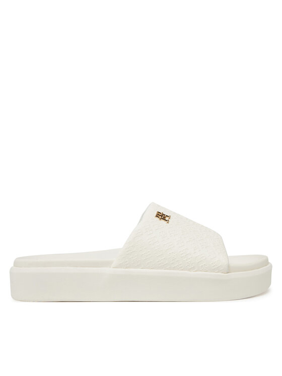 Tommy Hilfiger Tommy Hilfiger Pantoletten Platform Monogram Poolslide FW0FW08526 Weiß