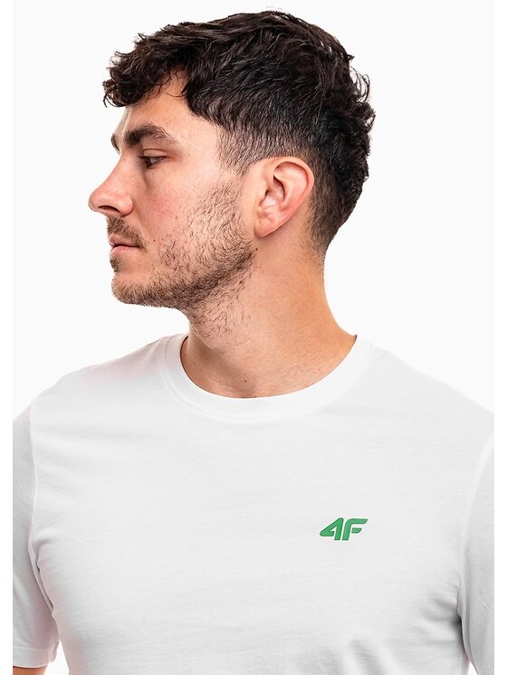 4F 4F T-Shirt 4FWSS25TTSHM3096-10S Biały Regular Fit