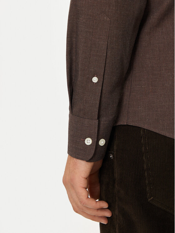 Selected Homme Selected Homme Koszula 16094903 Brązowy Slim Fit