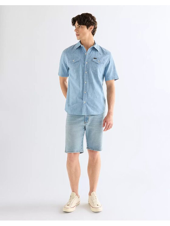 Wrangler Wrangler Koszula SS WESTERN SHIRT Niebieski Regular Fit