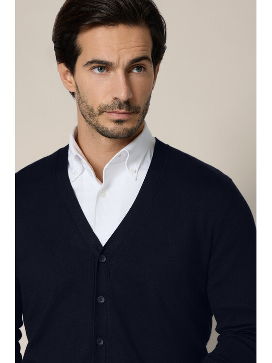 Lancerto Lancerto Kardigan Elva SW073225000046 Granatowy Regular Fit