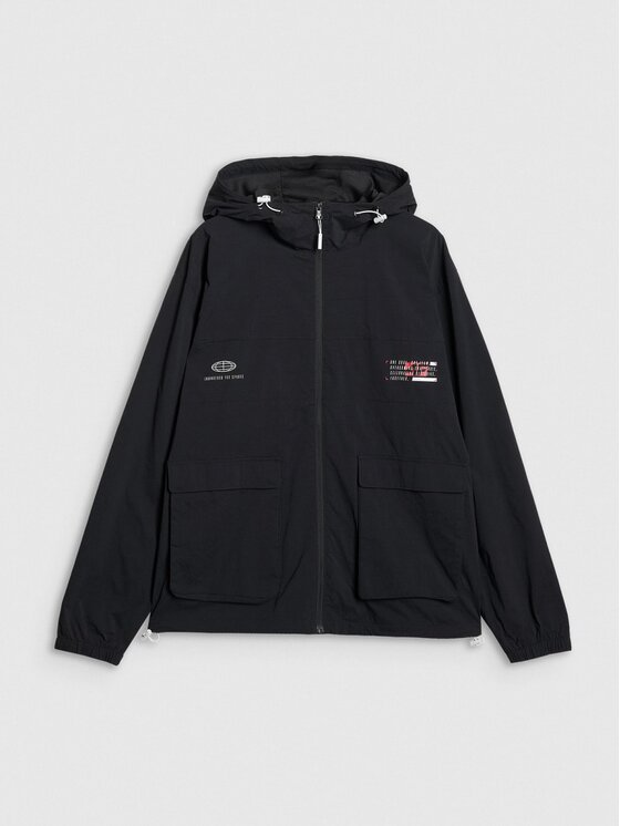 4F 4F Bunda pro přechodné období 4FRAW25TSWSM2460-20S Černá Regular Fit