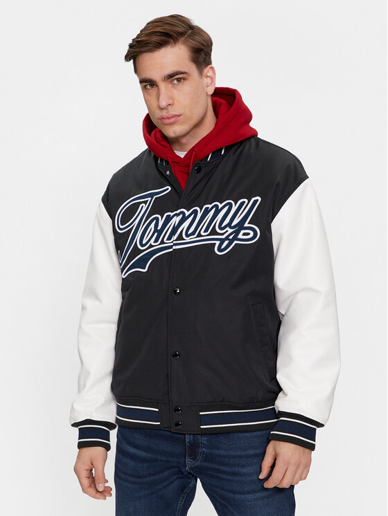 Tommy Jeans Tommy Jeans Geacă bomber Letterman DM0DM17880 Negru Regular Fit
