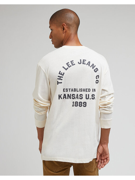Lee Lee Longsleeve RELAXED TEE Bianco Regular Fit