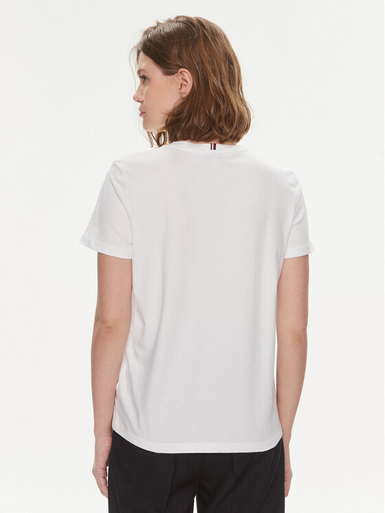Tommy Hilfiger Tommy Hilfiger T-krekls Signature WW0WW41674 Balts Regular Fit