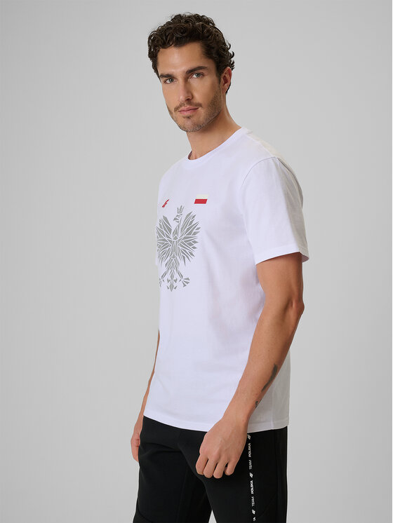 4F 4F T-Shirt STREFA KIBICA Biały Regular Fit