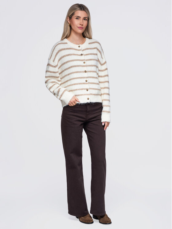 Ombre Ombre Svetr OW-SW-E0029 Krémová Relaxed Fit