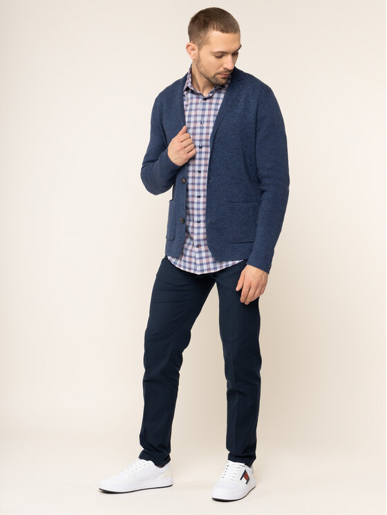 Tommy Hilfiger Tailored Tommy Hilfiger Tailored Kardiganas Single TT0TT06185 Tamsiai mėlyna Regular Fit