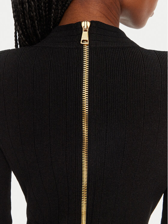 Balmain Balmain Džemper haljina DF1R8059KB07 Crna Regular Fit