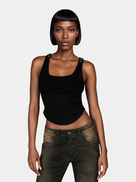 MADE BY SOCIETY MADE BY SOCIETY T-Shirt Maiou AXIS SHORTS - M27399 Czarny Basic Fit