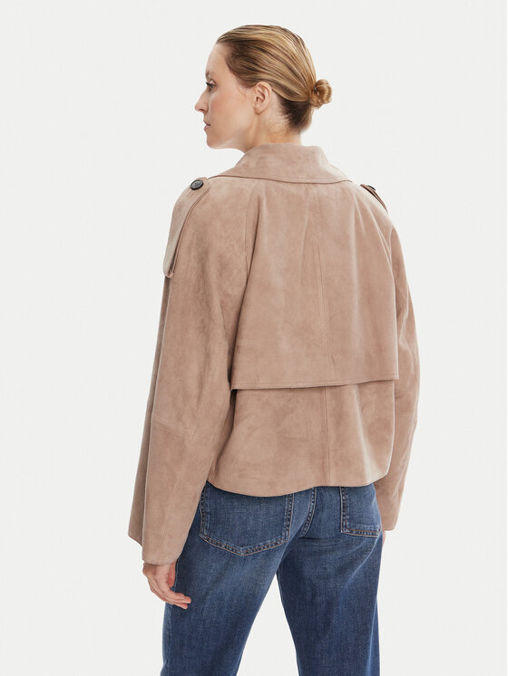 Weekend Max Mara Weekend Max Mara Kurtka skórzana Maga 2525446061 Brązowy Regular Fit
