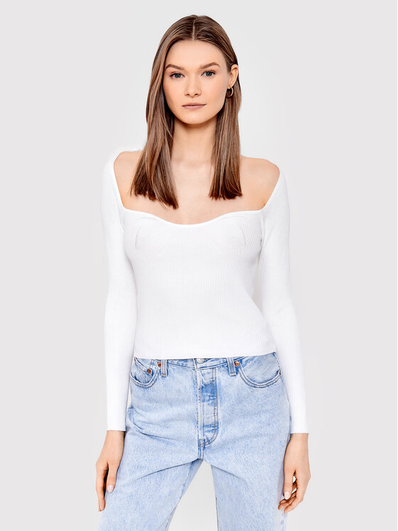 Brave Soul Pulover LK-273VANESSA Bela Slim Fit