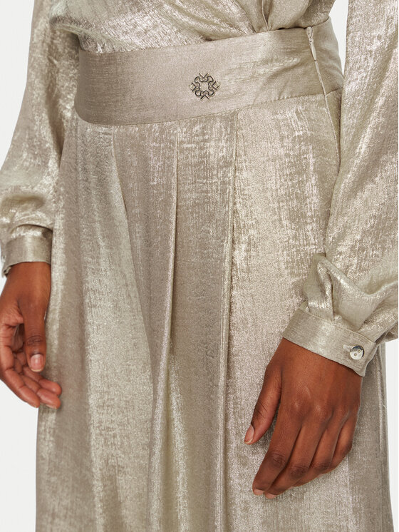 Rinascimento Rinascimento Riidest püksid CFC0121737003 Kuldne Regular Fit