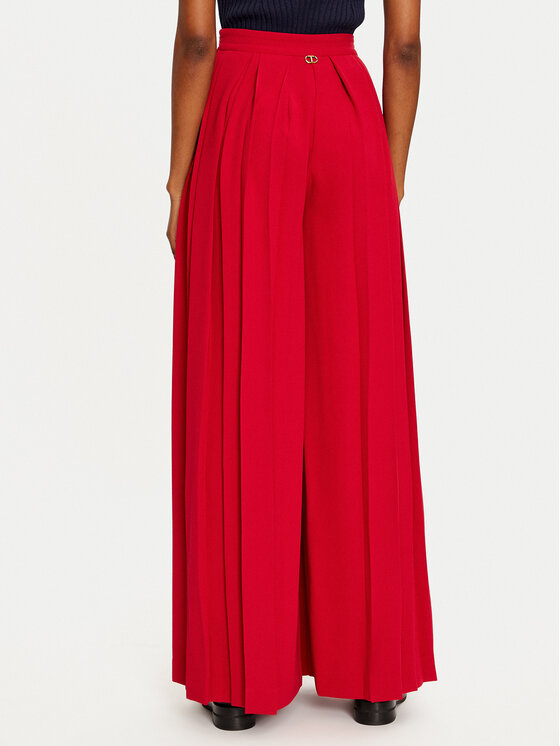 TWINSET TWINSET Palazzo hlače 242TT2172 Rdeča Wide Leg