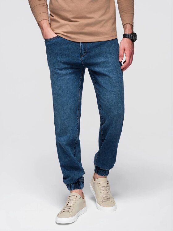 Ombre Ombre Jeansy OM-PADJ-0265 Niebieski Jogger Fit