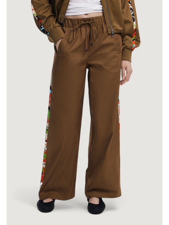 Desigual Desigual Spodnie damskie PANT_PAISLEY_LACROIX Beżowy Palazzo Fit