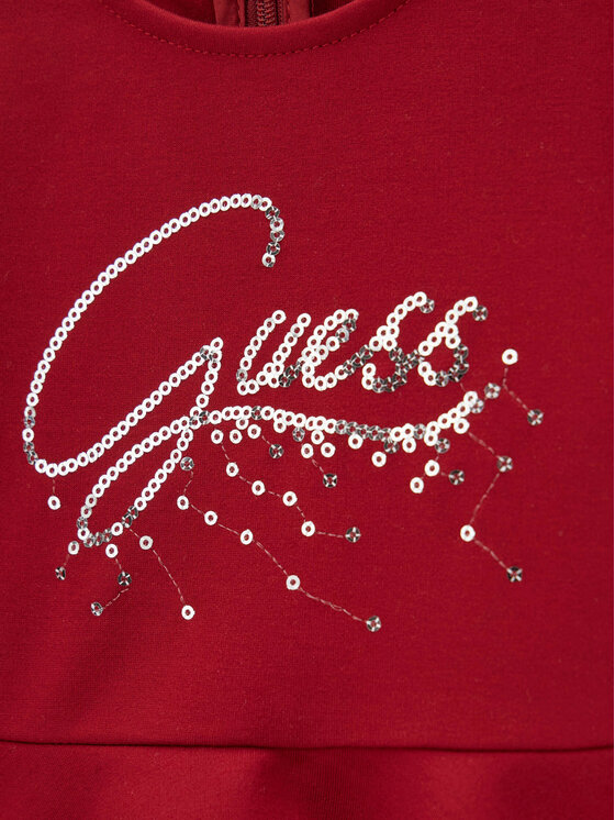 Guess Guess Sukienka codzienna A6BK03 K5957 Czerwony ciemny Regular Fit