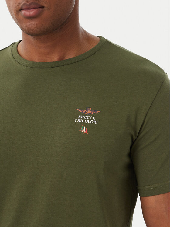 Aeronautica Militare Aeronautica Militare Tricou Girocollo AM1UTI005 Kaki Regular Fit