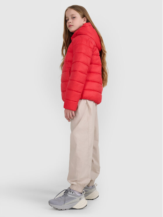 4F 4F Kurtka puchowa OUTERWEAR Czerwony Regular Fit