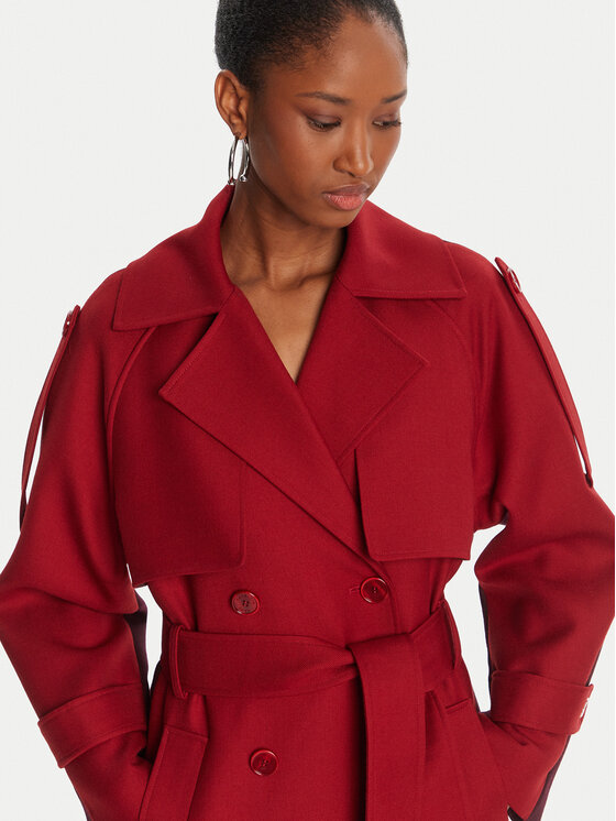 Patrizia Pepe Patrizia Pepe Тренч 8O0188/A630-J4L3 Бордовий Regular Fit