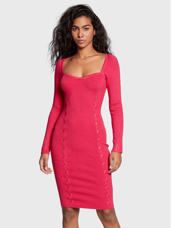 Guess Rochie tricotată Margot W2BK55 Z2YJ2 Roz Slim Fit Femei imagine noua