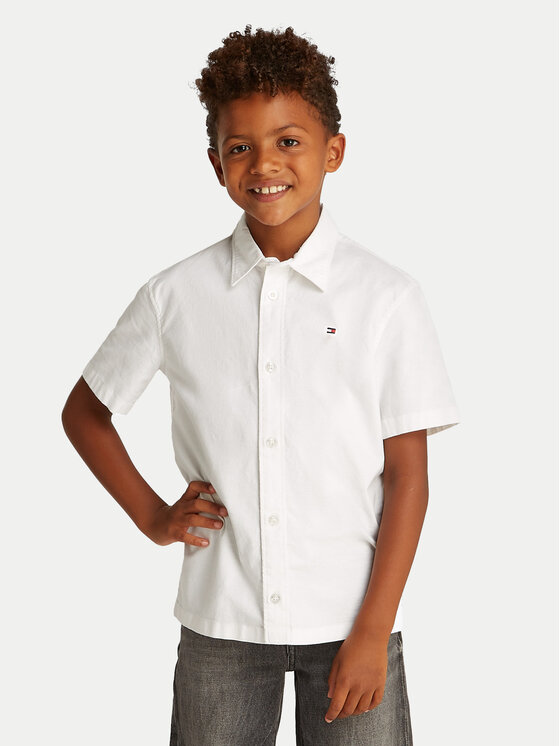Tommy Hilfiger Tommy Hilfiger Риза KB0KB09554 S Бял Regular Fit