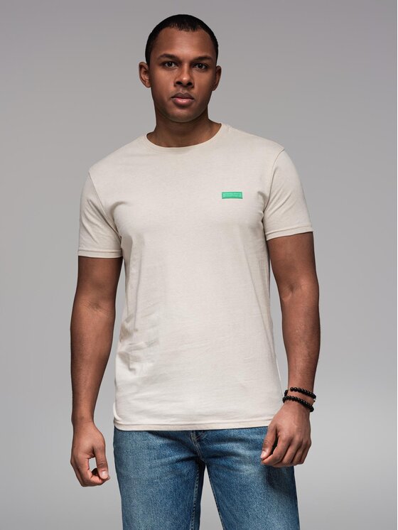 Ombre Ombre T-Shirt OM-TSCT-0151 Biały Regular Fit