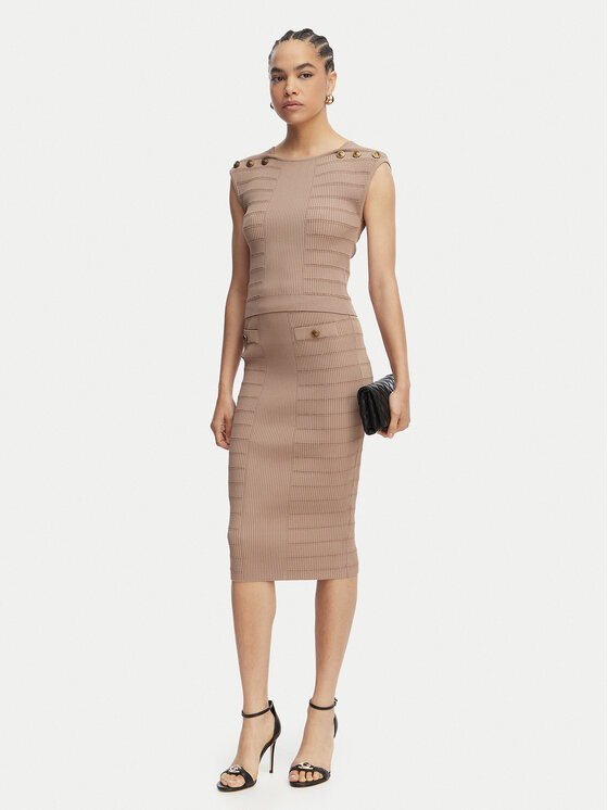 Guess Guess Majica W5YR12 Z0130 Smeđa Regular Fit