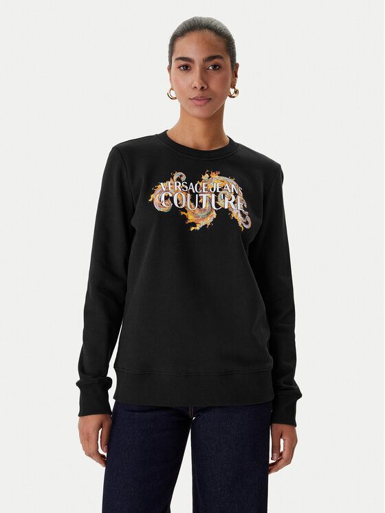 Versace Jeans Couture Versace Jeans Couture Majica dugih rukava 80HAIE02 CF00E Crna Regular Fit