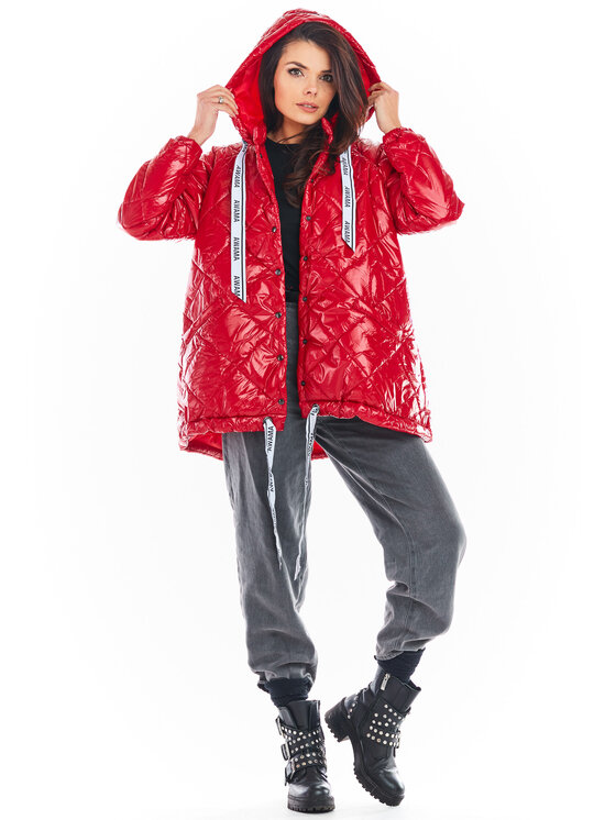 Awama Awama Kurtka damska A385 Czerwony Basic Fit