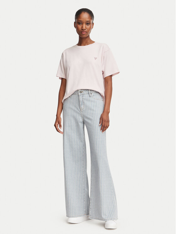 Guess Jeans Guess Jeans T-Shirt W4YI05 K8HM0 Różowy jasny Boxy Fit